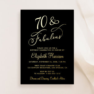 Elegant 70 And Fabulous Black 70th Birthday Party