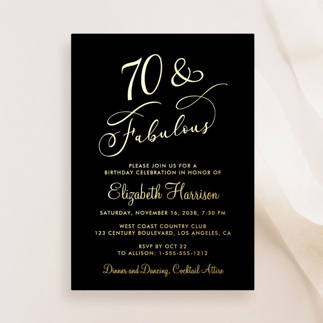 Elegant 70 And Fabulous Black 70th Birthday Party (Creator Uploaded)
