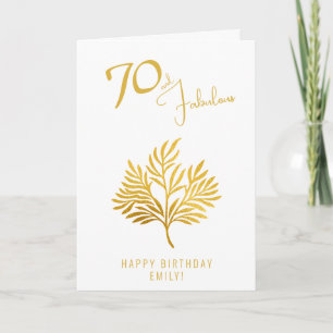 Elegant 70 and Fabulous Gold Twigs 70th Birthday  Card