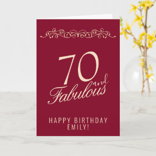 Elegant 70 and Fabulous Ornament 70th Birthday Card