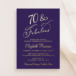 Elegant 70 And Fabulous Purple 70th Birthday Party