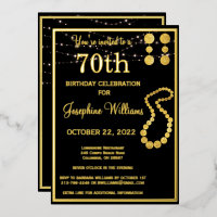 Elegant 70 Seventy Birthday Black REAL Gold