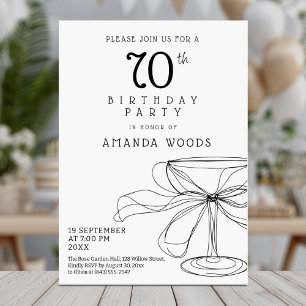 Elegant 70th birthday black and white card