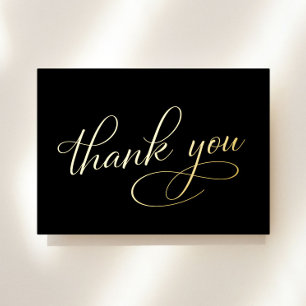 Elegant 70th Birthday Black Foil Thank You Card