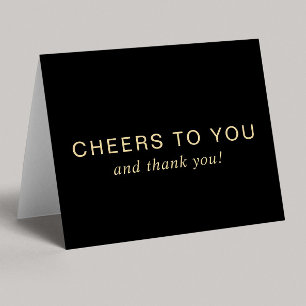 Elegant 70th Birthday Black Gold Thank You Card
