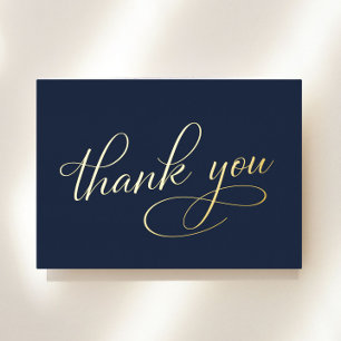 Elegant 70th Birthday Blue Foil Thank You Card