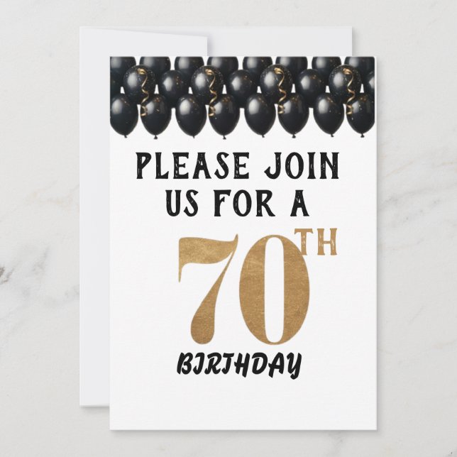 Elegant 70th birthday  invitation (Front)
