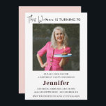 Elegant 70th birthday invitations for her Photo<br><div class="desc">Elegant 70th birthday invitations for her Photo Modern</div>