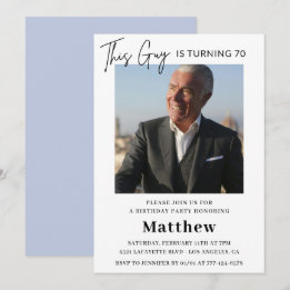 Elegant 70th birthday invitations Men Photo