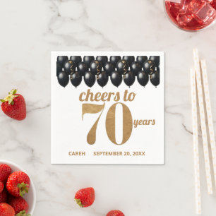 elegant 70th Birthday  Napkin