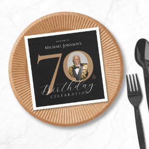 Elegant 70th Birthday Napkin