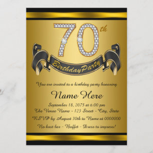 Elegant 70th Birthday Party Invitation