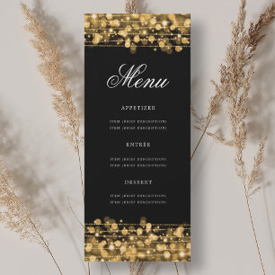 Elegant 70th Birthday Party Menu Gold Invitation