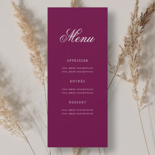 Elegant 70th Birthday Party Menu Gold Magenta Invitation