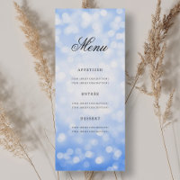 Elegant 70th Birthday Party Menu Navy Blue Bokeh