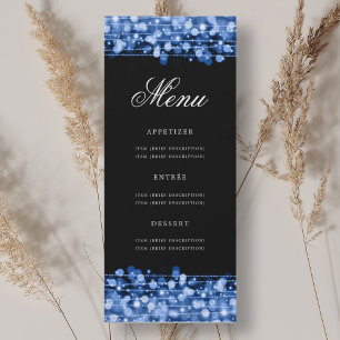 Elegant 70th Birthday Party Menu Navy Blue  Invitation