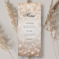 Elegant 70th Birthday Party Menu Rose Gold Bokeh