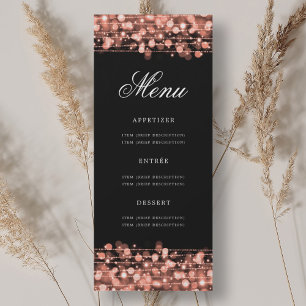 Elegant 70th Birthday Party Menu Rose Gold  Invitation