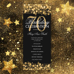 Elegant 70th Birthday Party Program Gold w/ Menu<br><div class="desc">Elegant "Birthday Party Program" design with Sparkles & Lights in Gold w/ custom text.</div>