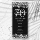 Elegant 70th Birthday Party Program Silver Menu<br><div class="desc">Elegant "Birthday Party Program" design with Sparkles & Lights in Silver w/ custom text.</div>