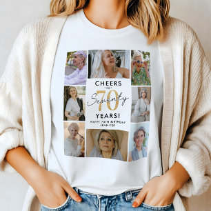 Elegant 70th Birthday Photo Collage T-Shirt