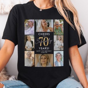 Elegant 70th Birthday Photo Collage T-Shirt