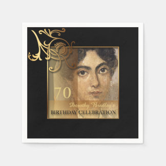 Elegant 70th Birthday Photo Paper Napkins