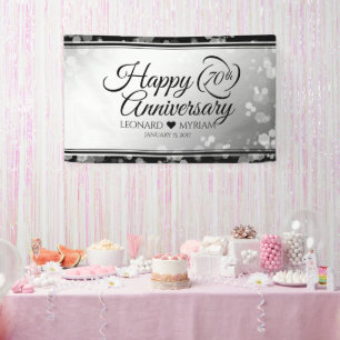 Elegant 70th Platinum Wedding Anniversary Banner