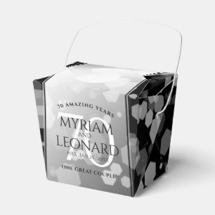 Elegant 70th Platinum Wedding Anniversary Favour Box