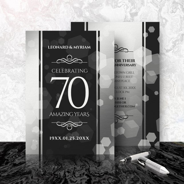 Elegant 70th Platinum Wedding Anniversary Invitation (Creator Uploaded)