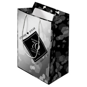 Elegant 70th Platinum Wedding Anniversary Medium Gift Bag