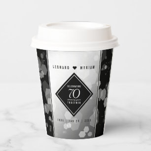 Elegant 70th Platinum Wedding Anniversary Paper Cups