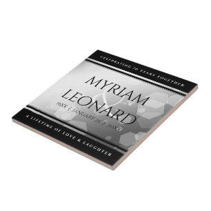 Elegant 70th Platinum Wedding Anniversary Tile