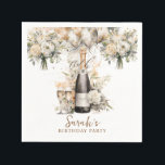 Elegant 70th Surprise Birthday Party Napkin<br><div class="desc">Elegant surprise 70th birthday party napkins,  featuring watercolor balloons,  blush pink,  cream florals and a scattering of faux gold confetti. Customise for any age.</div>