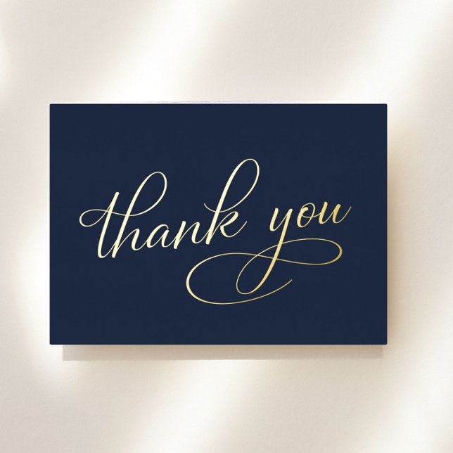 Elegant 75th Birthday Blue Foil Thank You Card (Creator Uploaded)