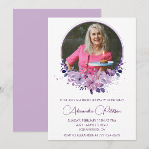 Elegant 75th birthday invitation Photo Elegant
