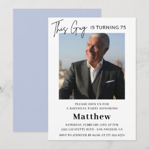 Elegant 75th birthday invitations Men Photo