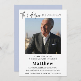 Elegant 75th birthday invitations Men Photo