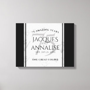 Elegant 75th Diamond Wedding Anniversary Canvas Print