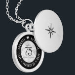 Elegant 75th Diamond Wedding Anniversary Locket Necklace<br><div class="desc">Celebrate the 75th diamond wedding anniversary in style with this commemorative locket! Elegant black and white lettering with stylised diamond confetti on a white background add a memorable touch for this special occasion and extraordinary milestone. Customise with couple's names and dates of marriage. Design © W.H. Sim. See more at...</div>