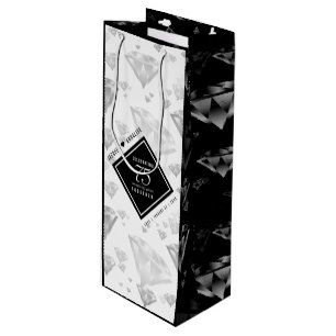 Elegant 75th Diamond Wedding Anniversary Wine Gift Bag