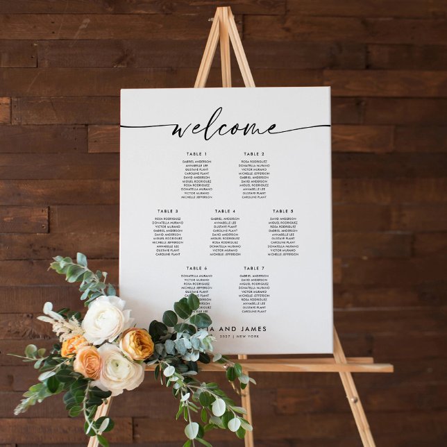 Elegant 7 Tables Welcome Seating Chart (Creator Uploaded)
