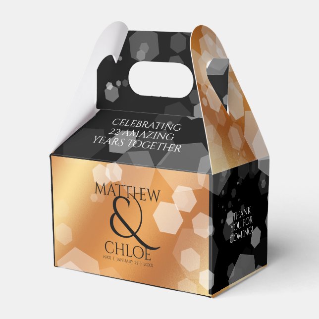 Elegant 7th 22nd 49th Copper Wedding Anniversary Favour Box (Front Side)