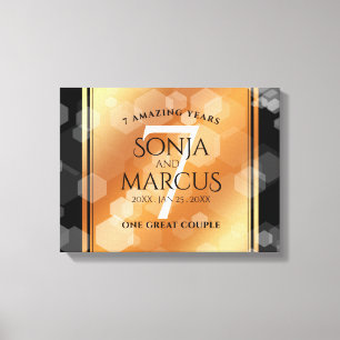 Elegant 7th Copper Wedding Anniversary Celebration Canvas Print