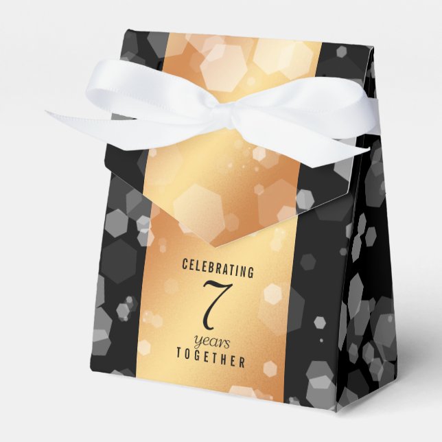 Elegant 7th Copper Wedding Anniversary Celebration Favour Box (Front Side)