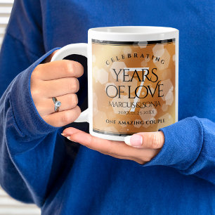 Elegant 7th Copper Wedding Anniversary Celebration Large Coffee Mug