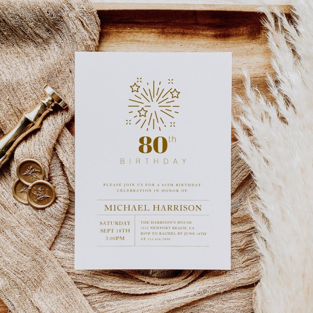 Elegant 80th Birthday Invitation Any Age (Creator Uploaded)