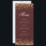 Elegant 80th Birthday Menu Gold Burgundy Confetti Invitation<br><div class="desc">Elegant "Birthday Party Menu" design with faux glitter confetti & custom text.</div>