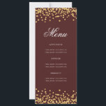 Elegant 80th Birthday Menu Gold Burgundy Confetti Invitation<br><div class="desc">Elegant "Birthday Party Menu" design with faux glitter confetti & custom text.</div>