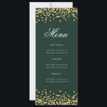 Elegant 80th Birthday Menu Gold Green Confetti Invitation<br><div class="desc">Elegant "Birthday Party Menu" design with faux glitter confetti & custom text.</div>
